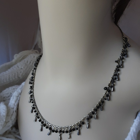 Bold Silver & Black Zar Necklace Set - Picture 2 of 8